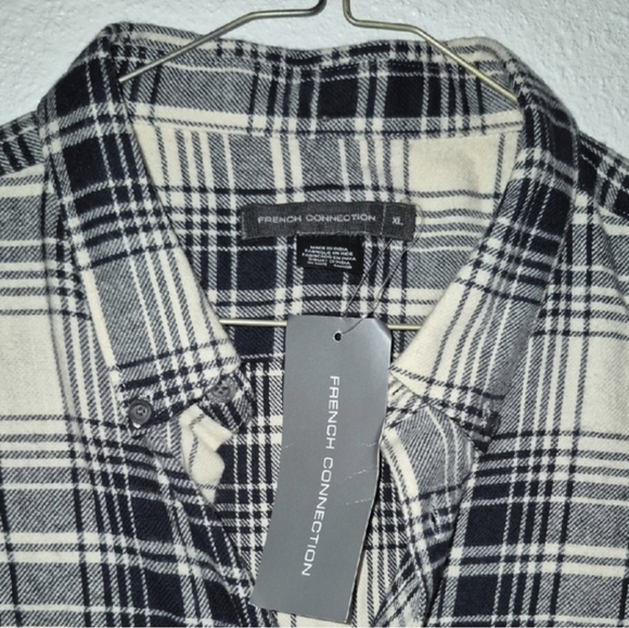 Plaid Black and White Men's Shirt - Picture 2 of 9